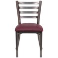 thumbnail image 4 of 2 Pk. HERCULES Series Clear Coated Ladder Back Metal Restaurant Chair - Burgundy Vinyl Seat, 4 of 8