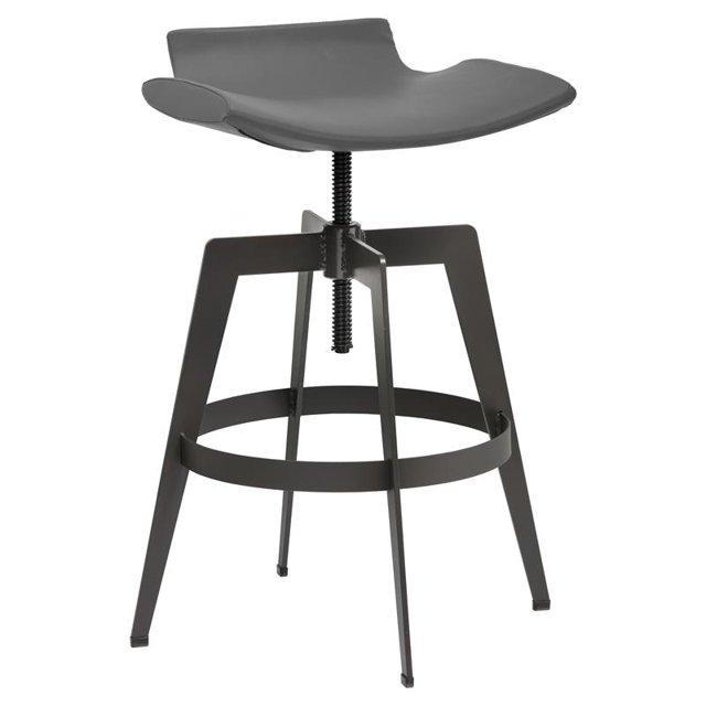 Sunpan Bancroft Tabouret Réglable en Similicuir Moderne de 22,5 à 30,5 Po en Gris