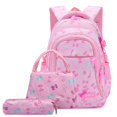 thumbnail image 1 of Student Backpack Bow Print Waterproof Smooth Zipper Bookbag Handbag Pencil Bag for Primary School Students, 1 of 10