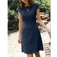 thumbnail image 1 of Robes pour Femmes 2024 Été Surdimensionnée Tempérament Couleur Unie Décontractée Cool Douce Robe Courte Rabais de 50 % Liquidation!, 1 of 6