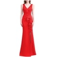 thumbnail image 2 of UPPADA Wedding Guest Dresses for Women One Shoulder Ruched Formal Evening Dress Wrap Ruffle Hem Dress Halter Bodycon Maxi Dress High Waist Party Prom Gown Cocktail Dress Dress Clearance, 2 of 5
