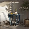thumbnail image 2 of COZAYH Round End Table with Storage Shelf for Living Room or Bedroom, Blue, 2 of 8