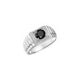 thumbnail image 4 of RYLOS Men's Ring 14K White Gold Ring, 7MM Round Shape Gemstone Designer Style Ring Fun & Fabulous Onyx October Birthstone Rings Gold Size 13, 4 of 7