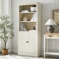 thumbnail image 4 of VAUXHILL & CO. Halston Standard Bookcase with Doors, Adjustable Storage Shelf Unit, Cream, 4 of 12