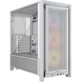 thumbnail image 1 of CORSAIR 4000D RS ARGB Frame Modular Mid-Tower ATX PC Case - High Airflow 3X Pre-Installed RS ARGB Fans InfiniRail Fan Mounting System ASUS BTF MSI Project Zero Gigabyte Project Stealth - White, 1 of 5
