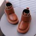 thumbnail image 3 of Bottes d'Hiver pour Enfants en Cuir Uni Style Britannique, 3 of 5