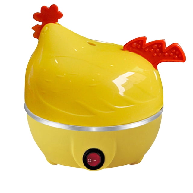 TIELUTT 7 Eggs Capacity Egg Cooker Cute Chicken Shape Egg Steamer Mini Snack compatible with Machine for Room Small Cute Things Travel Size Kitchen Appliances Kitchen Items Stuff for A