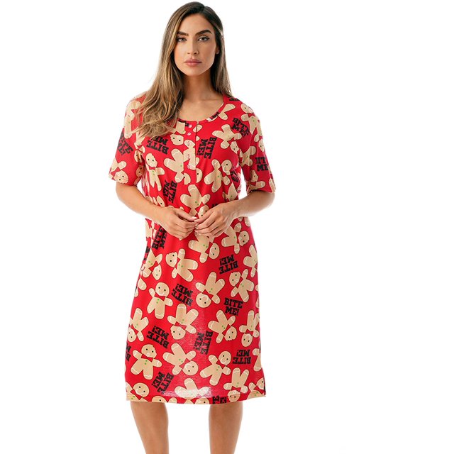 Robe de Nuit à Manches Courtes pour Femmes