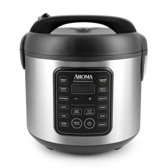 AROMA Cuiseur à Riz Numérique Professionnel, 10 Tasses (Non Cuit) / 20 Tasses (Cuit), Multicuiseur, Mijoteuse, Cuiseur Vapeur, Cuiseur à Gruau, Cuiseur à Oeufs, Mailles, 5 Qt