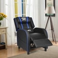 thumbnail image 4 of Gymax Fauteuil Inclinable de Jeu avec Massage, Fauteuil de Course Simple, Sofa Lounge, Siège de Cinéma Maison, Bleu, 4 of 10