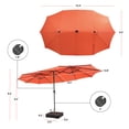 thumbnail image 2 of Gymax Outdoor 15' Double-Sided Patio Umbrella 48 Solar LED Lights Crank & Base Orange, 2 of 9
