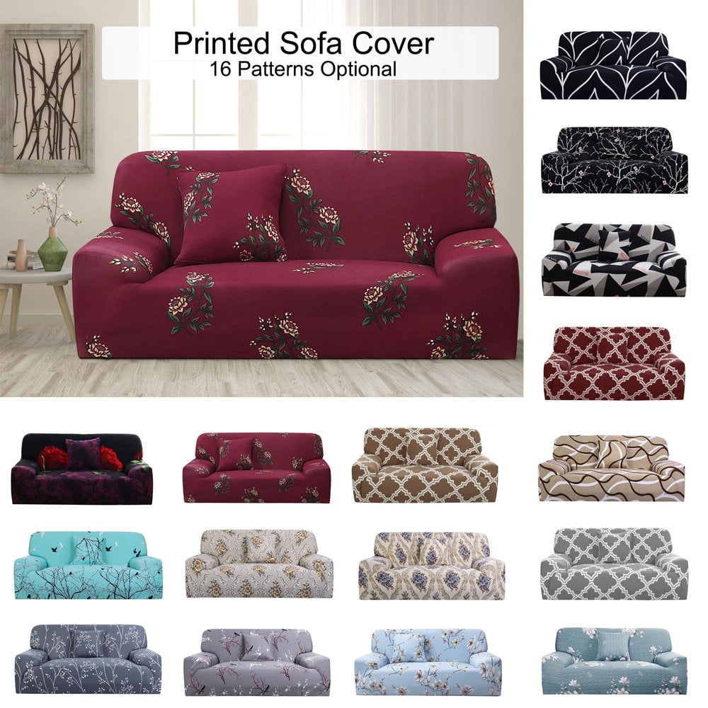 CHOK Stretch Spandex Sofa Slipcover for Loveseat Red Flower Medium