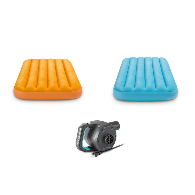 Intex Matelas Pneumatique Gonflable avec Sac (Lot de 2) Pompe Électrique 120 Volts