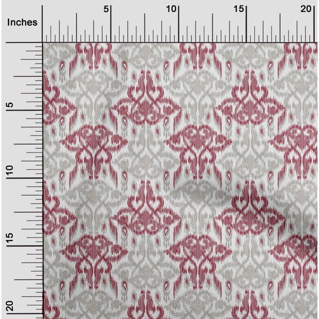 oneOone Tissu Polyester Lycra Imprimé Ikat Tourbillon & Paisley BTY 56 Pouces de Large