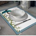 thumbnail image 3 of Vargottam Napperons - Napperon pour Table à Manger, Ensemble de 4 - Serviette en Coton Imprimée et Réversible - Napperons d'Intérieur pour Table de Salle à Manger à la Maison et en Cuisine - Paon (Vert Sarcelle), 3 of 5