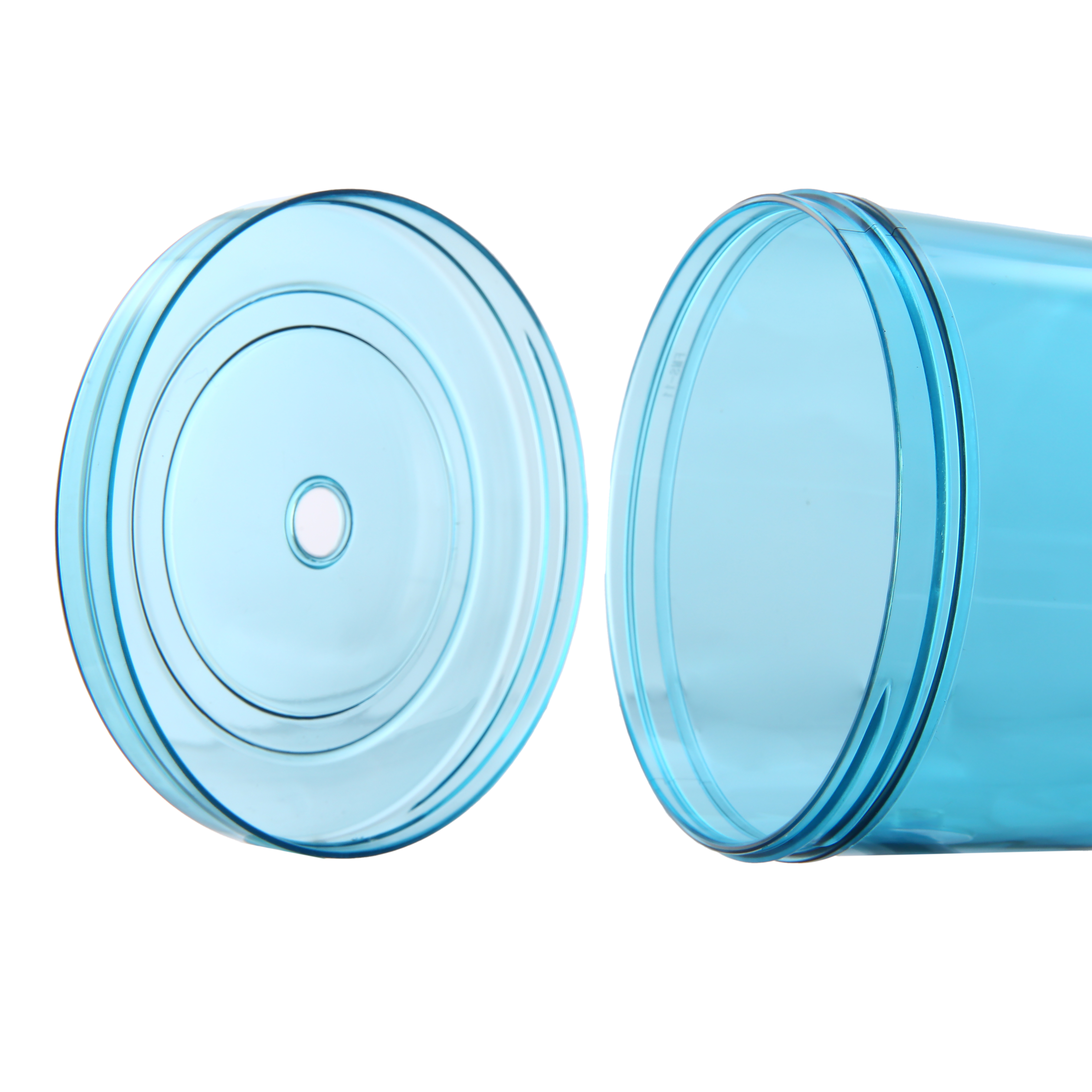Gobelet en plastique Mainstays de 59 cl avec couvercle à visser et paille bleu