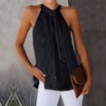 thumbnail image 1 of Débardeur pour Femmes Été Hauts pour Femmes Col Rond Aguichant à Dos Nu à Nouer Couleur Unie Sans Manches Gilet T-Shirt Hauts Aguichant en Liquidation, 1 of 5