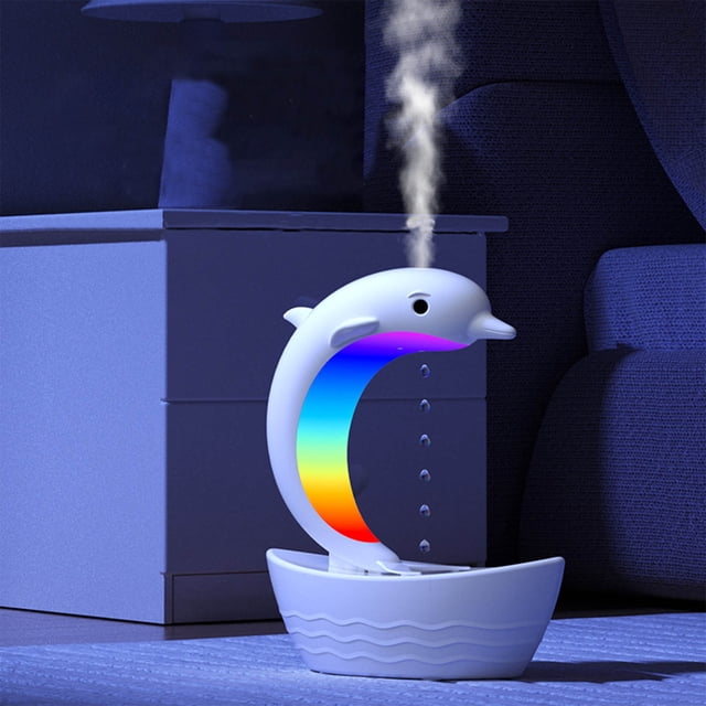 RKSTN humidifiers for bedroom Water Droplet Humidifier Dolphins Oppose Gravitys Humidifier And Bluetooth Speaker And Colorful Night Light Waterless Auto-Off Move For Home Office Baby Bedroom
