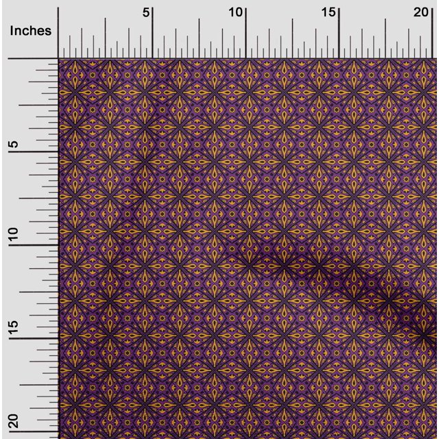 oneOone Cotton Poplin Fabric Geometric Ethnic Decor Fabric Printed BTY 42 Inch Wide