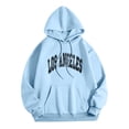 thumbnail image 1 of LUOGENLI Chandails à Capuche à Fermeture Éclair Complète pour Hommes Camouflage Los Angeles Hommes Femmes Lettre Graphique Imprimé à Capuche Col Rond Manches Longues Chandail Hauts Chandails à Capuche pour Hommes Coton Graphique Bleu Pâle Taille TG, 1 of 3