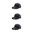 thumbnail image 1 of Baohd Male 3D Embroidery Snap-back Hat Fashionable Adjustable Strap Sun Protection Breathable Comfortable black 3Set, 1 of 6
