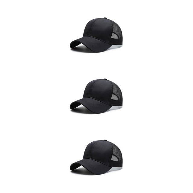 Baohd Male 3D Embroidery Snap-back Hat Fashionable Adjustable Strap Sun Protection Breathable Comfortable black 3Set