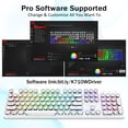 thumbnail image 3 of Redragon K710 Wireless Typewriter Mechanical Gaming Keyboard, Bluetooth/2.4Ghz/Wired, RGB Backlit, Blue Switch - Clicky, Rechargeable, Metal Panel, Round, 3 of 8
