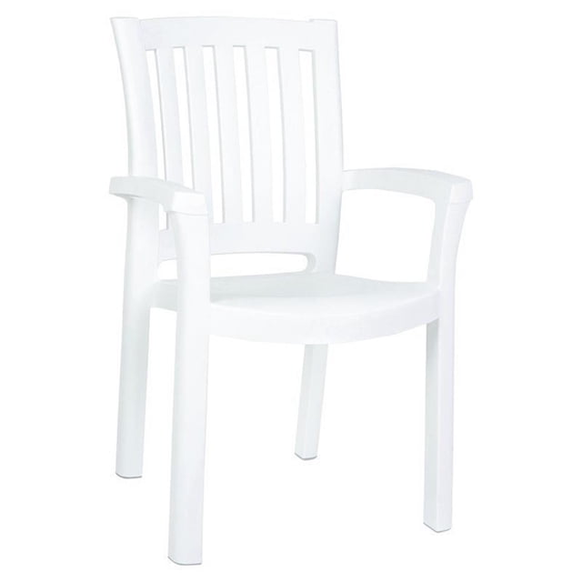 Compamia Sunshine Fauteuil de Salle à Manger de Patio en Résine de Style Transitionnel, Blanc