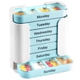thumbnail image 1 of 7 Day Weekly Pill Organizer ABS PC Material 7 Stackable Compartments 4 Times a Day Morning Noon Evening Bedtime Medicine Storage Box, 1 of 4