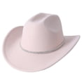 thumbnail image 4 of Men's And Women's Woolen Hats Western Cowboy Top Hat Three Of Rhinestones, 4 of 4