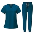 thumbnail image 3 of Female Scrub Set V Neckline Nurse Workwear for Beauty Center SPA Cosmetology XL, 3 of 8