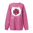 thumbnail image 3 of Penkiiy Chandail pour Femmes Mode Femmes Été Ample Imprimé T-Shirt à Col Rond Manches Longues Blouse Décontractée Rose Vêtements Y2K, 3 of 3