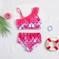 thumbnail image 2 of Toddler Girl Swimsuit 2 Piece Bikini Set Bathing Suit Ruffle Floral Pattern Swimwear Bathing Suit 2-3 Years, 2 of 5