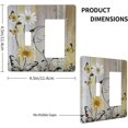 thumbnail image 4 of Outlet Covers Rustic Yellow White Daisy Flower Black Leaf Butterfl Sunflower Wood Grain 1 Toggle 1 Rocker Combination Decorative Wall Plate Light Switch Cover Plate Electrical Switch Plates for Home, 4 of 8