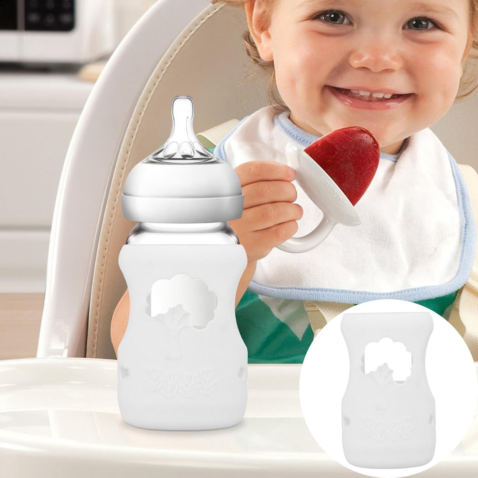 SIfdSeng Silicone Bottle Sleeve Sleeve for Glass Bottle | Baby Bottle Holder | Scratch Bottle Cover Bottle Sleeve Cover for Milk Bottles