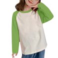 thumbnail image 2 of Offres de T-Shirts Graphiques pour Filles Mode T-Shirts Décontractés à Manches Longues pour Fille et Garçon Hauts à Col Rond T-Shirts Graphiques pour Filles Vert 130, 2 of 3
