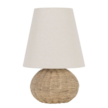 Lampe d'appoint Mainstays en polyrésine motif rotin de 13 pouces