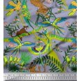 thumbnail image 1 of Soimoi Rayon Fabric Branches,Parrot & Leopard Jungle Decor Fabric Printed Yard 42 Inch Wide, 1 of 3