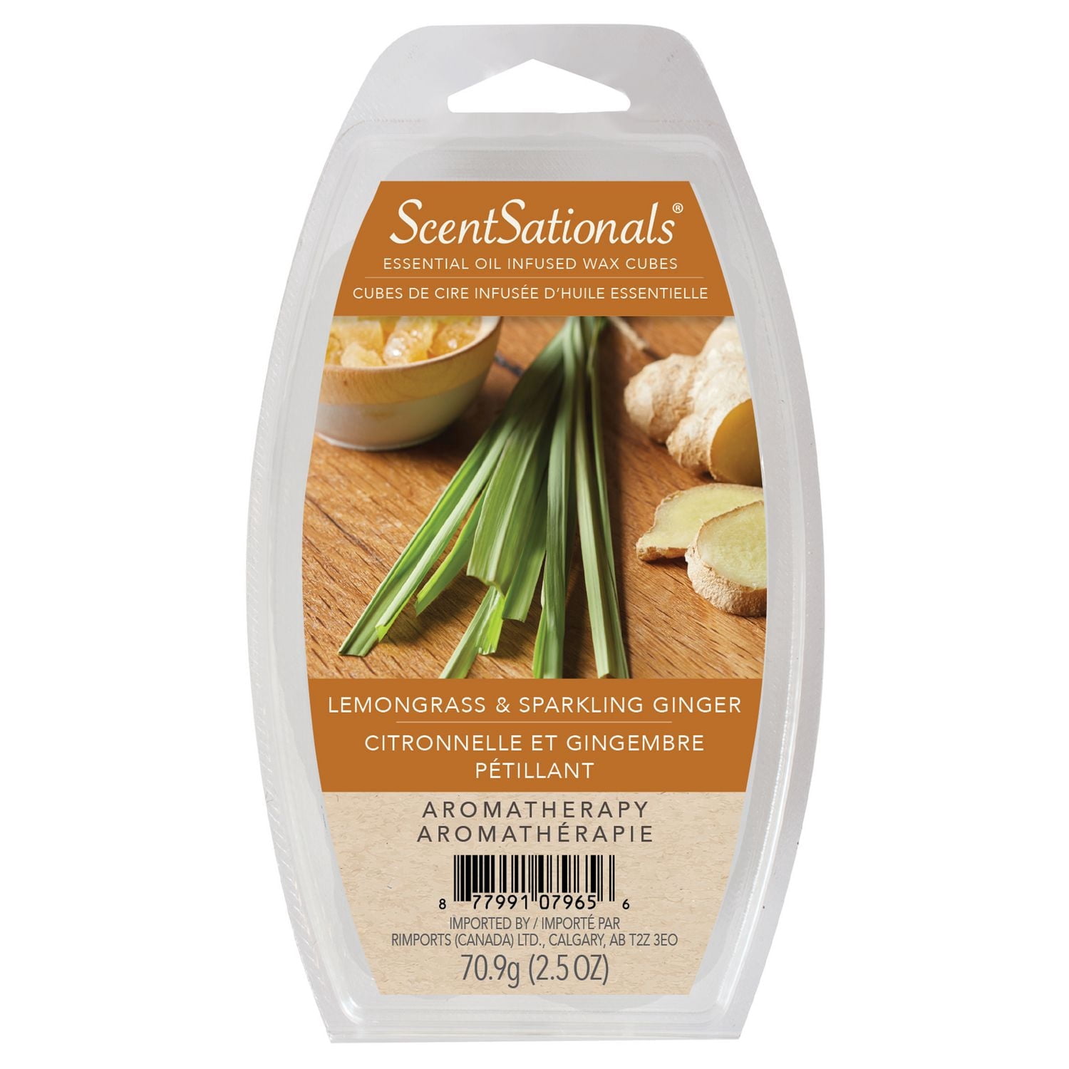 ScentSationals Scented Essential Oil Wax Cubes - Lemongrass & Sparkling Ginger