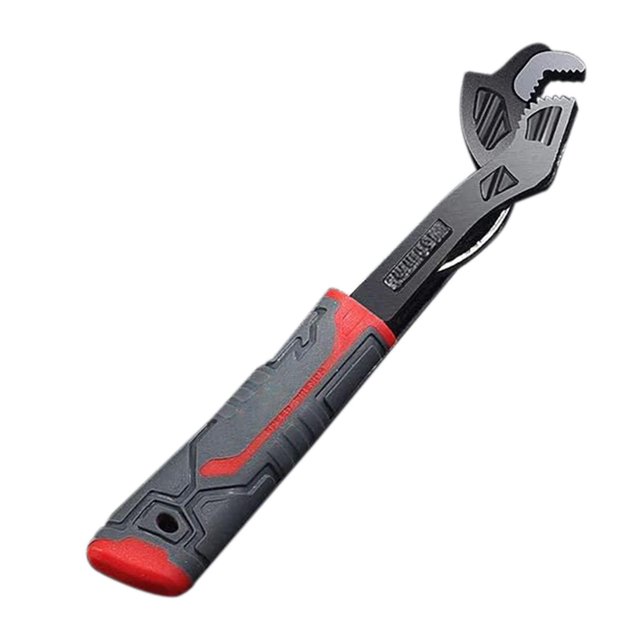 DYNWAVECA Multifunctional Self Locking Pipe Wrench Tool Forged Steel Three Sided Toothed Multipurpose for Home Maintenance Professional 6inch