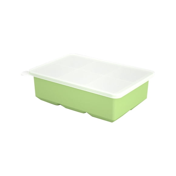Binwennn Large Ice Cubes for with 6 Grid Silicone Ice Tray With Lid Reusable Ice Maker For Juice Drinks Coffee