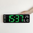 thumbnail image 3 of Wweixi Wall-mounted Dual Alarms LED Clocks Large Digital Display For Home Or Office Easy To Install black green, 3 of 6