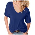thumbnail image 1 of Women's Fashion Deep V Neck Short Sleeve Tops - Solid Color, Polyester Blend, Slim Fit, Perfect for Daily and Party Wear, 1 of 5