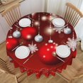 thumbnail image 1 of Nappe de Noël Rouge Pailletée Flocon de Neige Boule Ronde 60 x 60 Pouces Housse de Table Polyester Résistante aux Taches et aux Plis Nappe pour Cuisine Salle à Manger Café Fête, 1 of 6