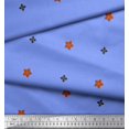 thumbnail image 2 of Soimoi Blue polyester Crepe Fabric Butidar Jamdani Printed Craft Fabric by the Yard 42 Inch Wide, 2 of 2