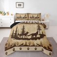 thumbnail image 1 of Wolf King Bedding Set,Rustic Farmhouse Cabin Comforter Set for Kids Teens Adult,Rural Elk Deer Moose Wild Animals Duvet Insert,Vintage Hunting Theme Tree Jungle Quilt Comforter 3 Pcs, 1 of 6