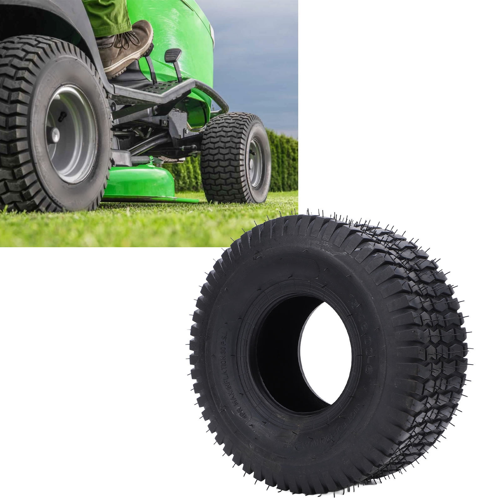 Pneu Robuste 15x6.00-6, Excellente Traction Pneu de Tondeuse 15x6.00-6 pour Chariot