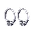 thumbnail image 1 of 1Pc Men Boys Punk Circle Ear Clip Stainless Steel Tassel Rings Earring Hip Hop Style Jewelry, 1 of 9