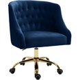 thumbnail image 1 of Meridian Furniture Arden Swivel Adjustable Navy Velvet and Gold Office Chair, 1 of 6