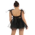thumbnail image 4 of Womens Summer Mini Dress Sleeveless Bow Tie Shoulder A Line Tulle Princess Dress, 4 of 5